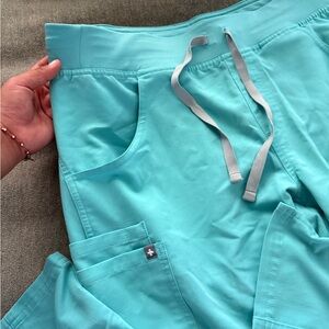 Turquoise Scrub Pants with Drawstring